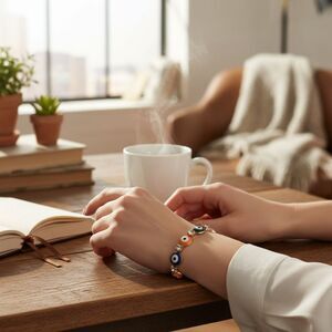 Colorful Evil Eye Bracelet with Rhinestones – Multicolor Protection Jewelry